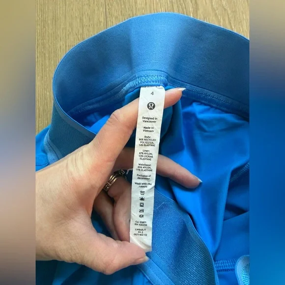 Lululemon Court Rival Skirt Blue Layered Athletic Tennis Skirt Size 4 - Picture 5 of 8